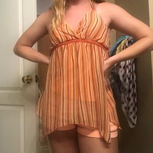super cute striped halter top
